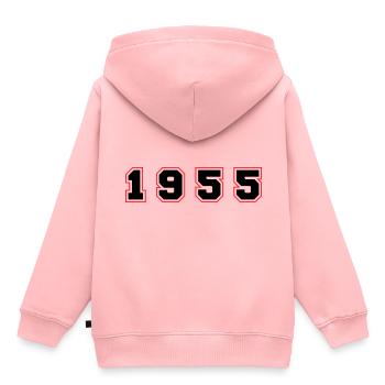 1955 Jahr Zahl - Kinder Premium Organic Hoodie - Rosa - Hinten - AI Model Kid Female (0cm)