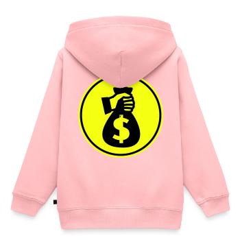 Monnaie Monnaie Silhouette - Sweat Premium à capuche enfant bio - rose - Dos - AI Model Kid Female (0cm)