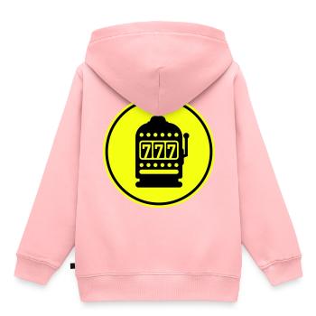 Icône de silhouette de bandit manchot - Sweat Premium à capuche enfant bio - rose - Dos - AI Model Kid Female (0cm)