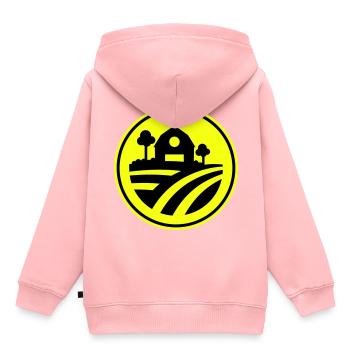 Farm Ernte icon - Kinder Premium Organic Hoodie - Rosa - Hinten - AI Model Kid Female (0cm)