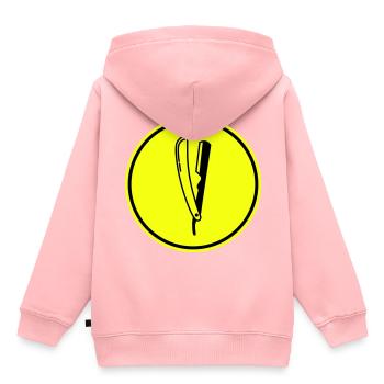 Rasieren Barber logo icon - Kinder Premium Organic Hoodie - Rosa - Hinten - AI Model Kid Female (0cm)