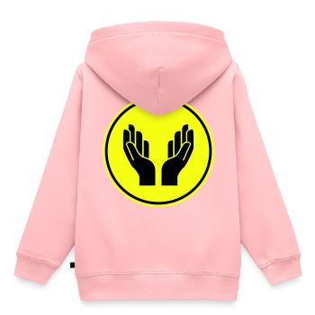Hände Beten Icon - Kinder Premium Organic Hoodie - Rosa - Hinten - AI Model Kid Female (0cm)