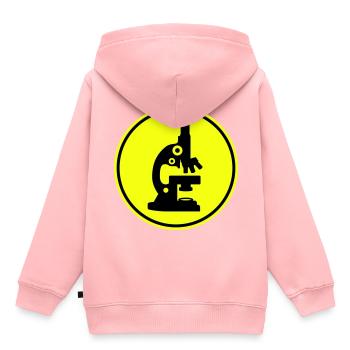 Icône d’icône de microscope - Sweat Premium à capuche enfant bio - rose - Dos - AI Model Kid Female (0cm)