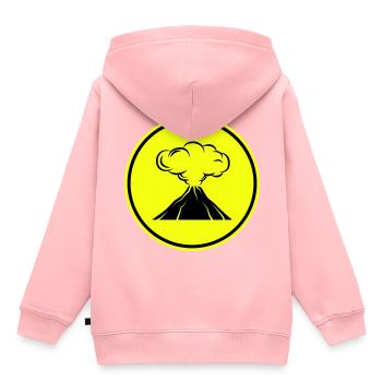 Icône de volcan - Sweat Premium à capuche enfant bio - rose - Dos - AI Model Kid Female (0cm)