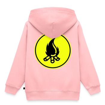 Symbole du feu de camp - Sweat Premium à capuche enfant bio - rose - Dos - AI Model Kid Female (0cm)