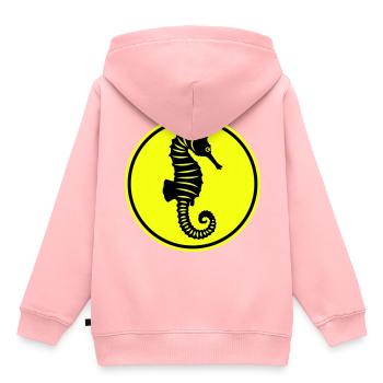 Hippocampe - Sweat Premium à capuche enfant bio - rose - Dos - AI Model Kid Female (0cm)