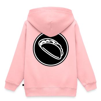 Symbole Burrito - Sweat Premium à capuche enfant bio - rose - Dos - AI Model Kid Female (0cm)