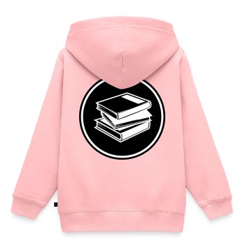 Lire des livres - Sweat Premium à capuche enfant bio - rose - Dos - AI Model Kid Female (0cm)