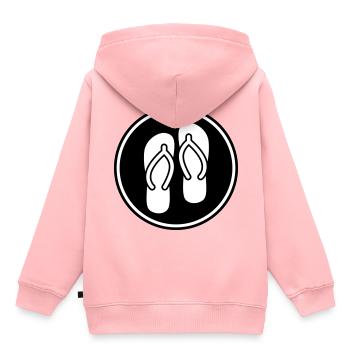 Icône de tongs - Sweat Premium à capuche enfant bio - rose - Dos - AI Model Kid Female (0cm)