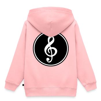 Musiknoten Musiker - Kinder Premium Organic Hoodie - Rosa - Hinten - AI Model Kid Female (0cm)