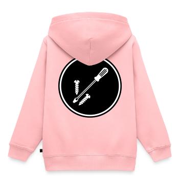 Symbole du tournevis - Sweat Premium à capuche enfant bio - rose - Dos - AI Model Kid Female (0cm)