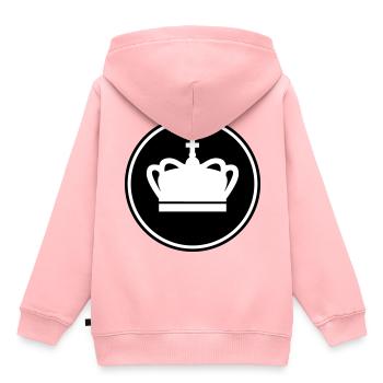Krone - Kinder Premium Organic Hoodie - Rosa - Hinten - AI Model Kid Female (0cm)