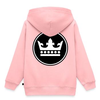 Krone Silhouette - Sweat Premium à capuche enfant bio - rose - Dos - AI Model Kid Female (0cm)