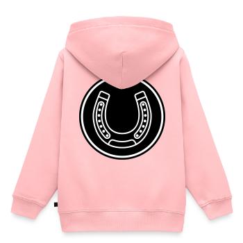 Hufeisen Icon - Kinder Premium Organic Hoodie - Rosa - Hinten - AI Model Kid Female (0cm)