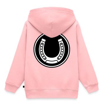 Hufeisen Symbol - Kinder Premium Organic Hoodie - Rosa - Hinten - AI Model Kid Female (0cm)