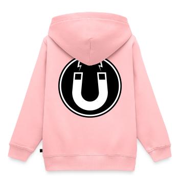 Hufeisen magnet - Kinder Premium Organic Hoodie - Rosa - Hinten - AI Model Kid Female (0cm)