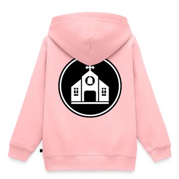 La foi dans l’Église - Sweat Premium à capuche enfant bio - rose - Dos - AI Model Kid Female (0cm)