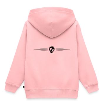 Globus Linie icon - Kinder Premium Organic Hoodie - Rosa - Hinten - AI Model Kid Female (0cm)