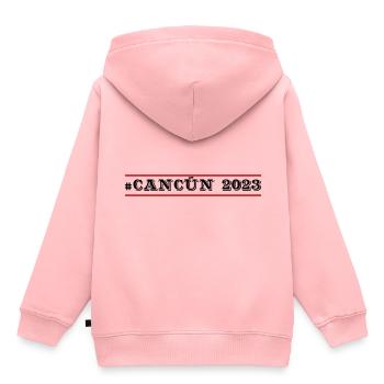 Cancun 2023 - Kinder Premium Organic Hoodie - Rosa - Hinten - AI Model Kid Female (0cm)