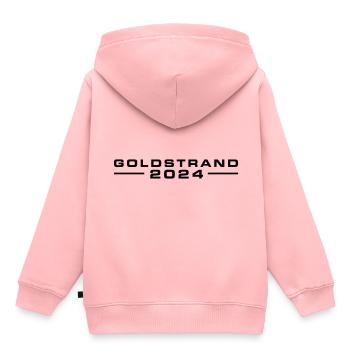 Goldstrand 2024 - Kinder Premium Organic Hoodie - Rosa - Hinten - AI Model Kid Female (0cm)