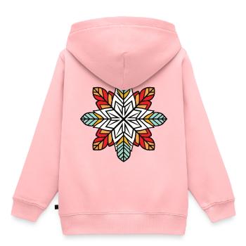 Frost Symbol Winter Flocke - Kinder Premium Organic Hoodie - Rosa - Hinten - AI Model Kid Female (0cm)
