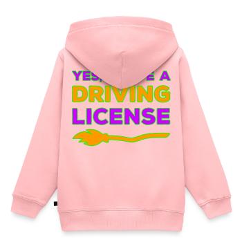 Ja, ich habe einen Hexenbesen Führerschein - Kinder Premium Organic Hoodie - Rosa - Hinten - AI Model Kid Female (0cm)