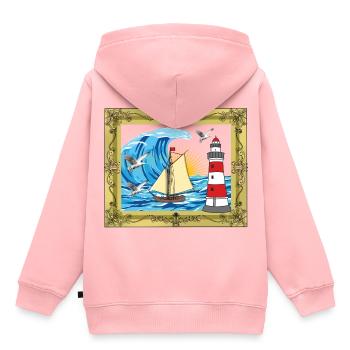 Meer Schiff maritim Seefahrer Seemänner Leuchtturm - Kinder Premium Organic Hoodie - Rosa - Hinten - AI Model Kid Female (0cm)