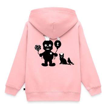 Kleiner Grufti mit seinen Freunden Silhouette Dark - Kinder Premium Organic Hoodie - Rosa - Hinten - AI Model Kid Female (0cm)