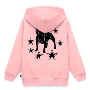 stafford © - www.dog-power.nl - Kinder Premium Organic Hoodie - Rosa - Hinten - AI Model Kid Female (0cm)