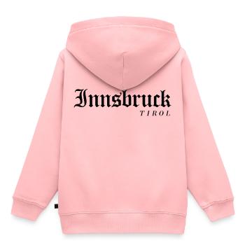 Beau t-shirt avec police Tyrol et Innsbruck - Sweat Premium à capuche enfant bio - rose - Dos - AI Model Kid Female (0cm)