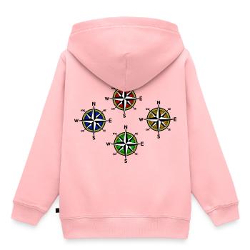 Windrose Nautik Kompass Seefahrt Kapitän - Kinder Premium Organic Hoodie - Rosa - Hinten - AI Model Kid Female (0cm)