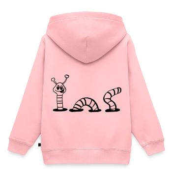 Regenwurm - Kinder Premium Organic Hoodie - Rosa - Hinten - AI Model Kid Female (0cm)