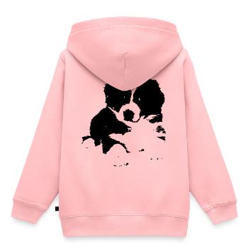 Süßer Hund - Kinder Premium Organic Hoodie - Rosa - Hinten - AI Model Kid Female (0cm)