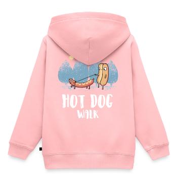 Hot dog drôle naissance drôle cadeau chemise drôle - Sweat Premium à capuche enfant bio - rose - Dos - AI Model Kid Female (0cm)