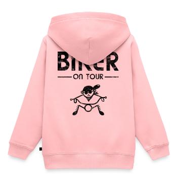 Riding a motorcycle - Biker On Tour - Kids Premium Organic Hoodie - rose - Back - AI Model Kid Female (0cm)