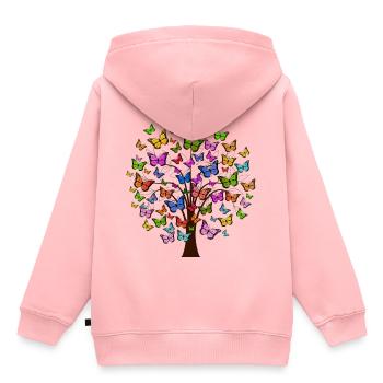 baum tree baumstamm wald forest woods77 - Kinder Premium Organic Hoodie - Rosa - Hinten - AI Model Kid Female (0cm)