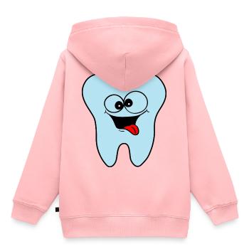Zahnarztpraxis Logo Zahn - Kinder Premium Organic Hoodie - Rosa - Hinten - AI Model Kid Female (0cm)