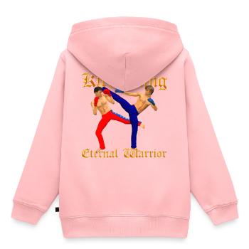 Kickbox-Krieger - Kinder Premium Organic Hoodie - Rosa - Hinten - AI Model Kid Female (0cm)