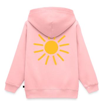 Soleil soleil sunshine soleil - Sweat Premium à capuche enfant bio - rose - Dos - AI Model Kid Female (0cm)