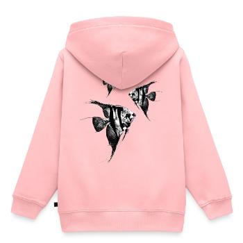 Essaim scalaire / Scalaires / Graphe - Sweat Premium à capuche enfant bio - rose - Dos - AI Model Kid Female (0cm)