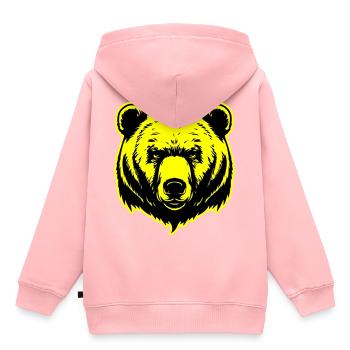 Bär Grizzly Kopf - Kinder Premium Organic Hoodie - Rosa - Hinten - AI Model Kid Female (0cm)