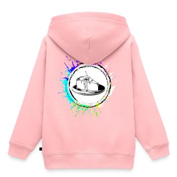 Käsekuchen Backen - Kinder Premium Organic Hoodie - Rosa - Hinten - AI Model Kid Female (0cm)