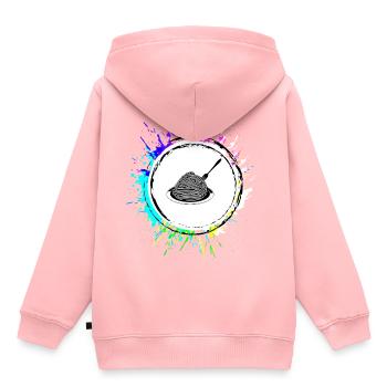 Symbole spaghetti - Sweat Premium à capuche enfant bio - rose - Dos - AI Model Kid Female (0cm)
