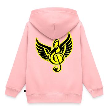 Symbole de clé Piano à queue - Sweat Premium à capuche enfant bio - rose - Dos - AI Model Kid Female (0cm)