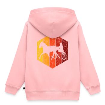 Trotter courses de trot dans un style rétro ou vintage - Sweat Premium à capuche enfant bio - rose - Dos - AI Model Kid Female (0cm)
