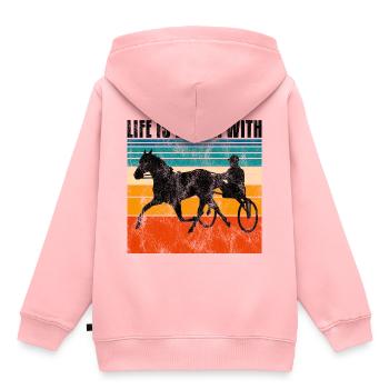 Life is better with Harness Racing Trotting Trot - Kids Premium Organic Hoodie - rose - Back - AI Model Kid Female (0cm)