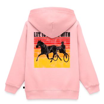 Life is better with Harness Racing Trotting Trot - Kids Premium Organic Hoodie - rose - Back - AI Model Kid Female (0cm)