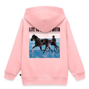 Life is better with Harness Racing Trotting Trot - Kids Premium Organic Hoodie - rose - Back - AI Model Kid Female (0cm)