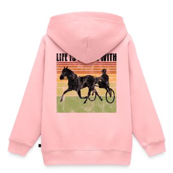 Life is better with Harness Racing Trotting Trot - Kids Premium Organic Hoodie - rose - Back - AI Model Kid Female (0cm)