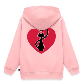 Katzendame - Dame aux chats - Dame de chat - Sweat Premium à capuche enfant bio - rose - Dos - AI Model Kid Female (0cm)